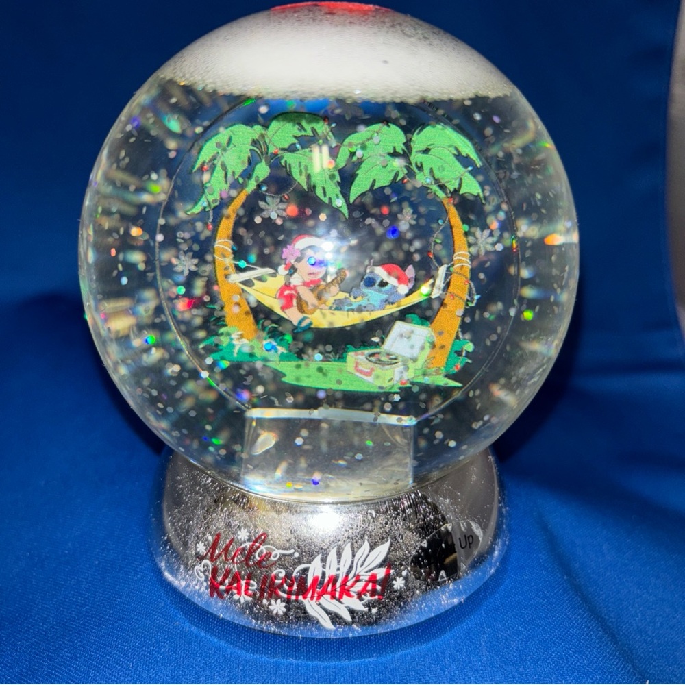 Dept 56 LILO And stitch Waterdazzler Snow Globe Lights and Flashes Pre-own Works